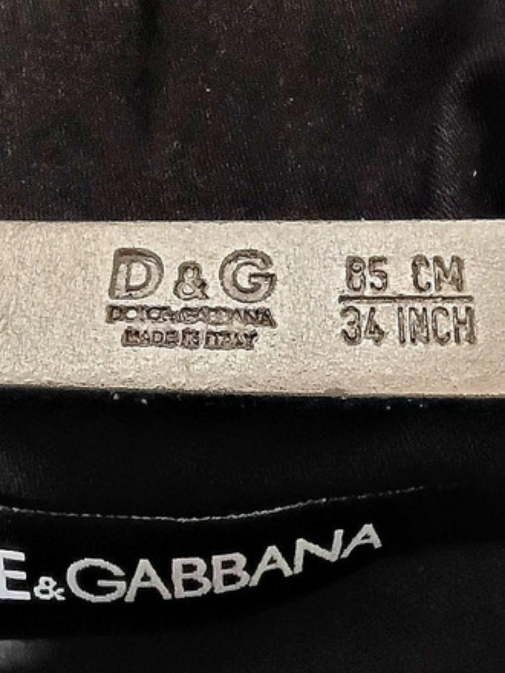 Dolce & Gabbana D&G Logo Plaque Skinny Leather Belt - Picture 6 of 6